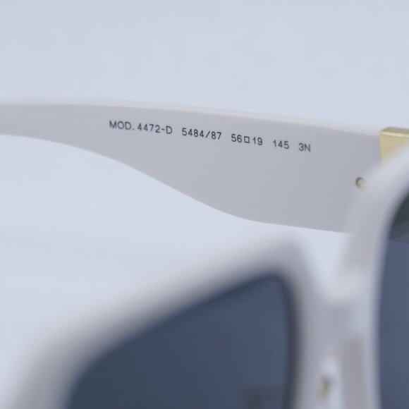 🕶️ New Versace VE4472D 548487 Sunglasses - Ivory White Frame, Grey Lenses - Picture 7 of 12